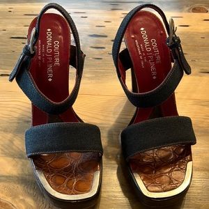 Donald J Pliner couture denim heels, size 8.5